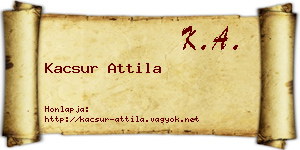 Kacsur Attila névjegykártya